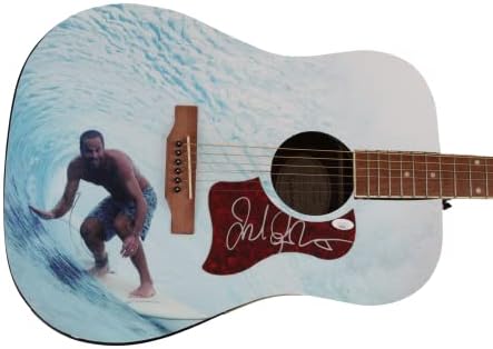 ג'ק ג'ונסון חתם על חתימה מלאה בגודל מלא בהתאמה אישית של גיבסון גיטרה אקוסטי של גיבסון אפיפון עם אימות