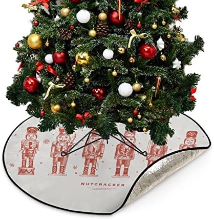 מפצח אגוזים של קופדה מחצלות עץ חג המולד חצאית עץ אטום למים, חג המולד וינטג 'חג המולד עץ עץ מגש מגן על הרצפה