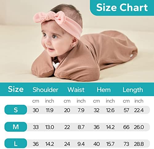 זיגג'וי שמיכה לביש שמיכה ללבוש יילוד עם זרועות עם תיק שינה לתינוק כותנה עם רוכסן דו כיווני 0.5 TOG מעבר שינה