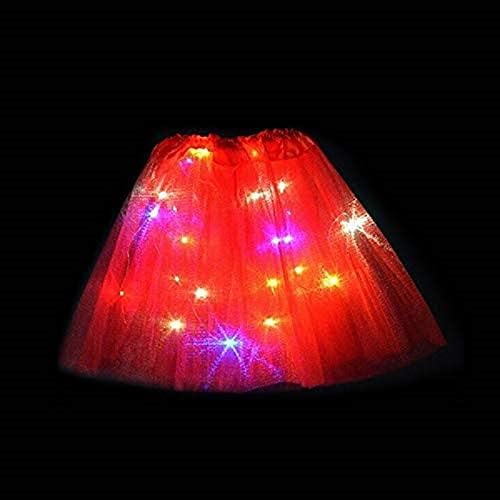 חצאית טוטו של נשים טוטו 5 מפלגה משכבות LED LED מדליק חצאית ניאון טול טוטו