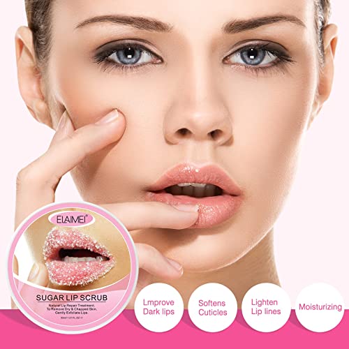 פילינג שפתיים עדין, טיפול בשפשוף שפתיים לשיקום, לחות ושפתיים יבשות ושמנמנות
