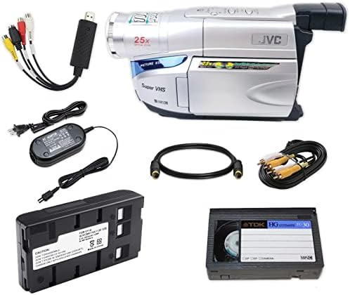 אספן טק סופר VHS-C מצלמת וידיאו עם מתאם USB להעברת קלטת לקלטת דיגיטלית וריקה