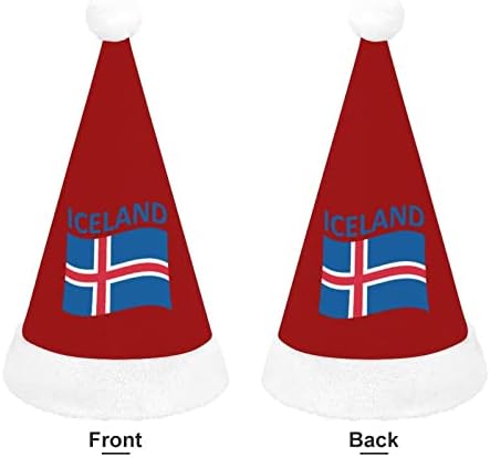 דגל של איסלנד קטיפה חג המולד כובע שובב ונחמד סנטה כובעי עם קטיפה ברים ונוחות אוניית חג המולד קישוט
