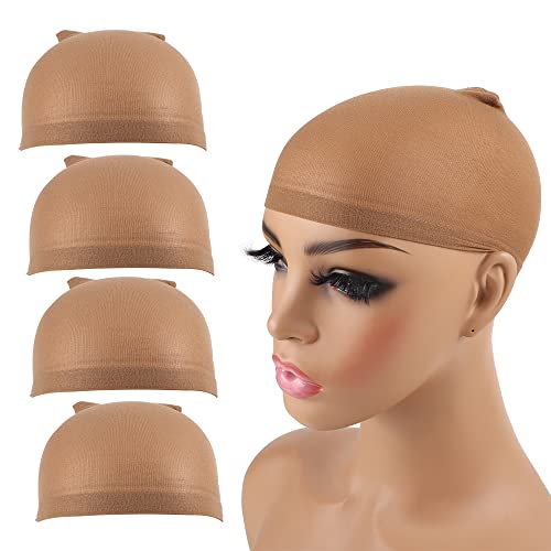 אוריינטאופנה 10 חבילות-20 חתיכות חום גרב פאת כובעי נמתח ניילון פאת כובעי עבור נשים, עירום