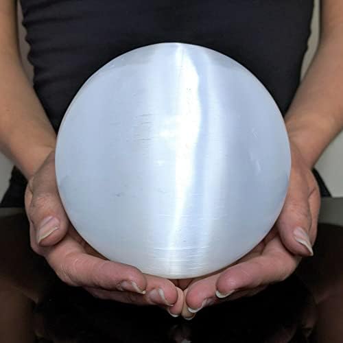 Xiaojia Selenite Ball Crystal Ball Sporial Reiki ניקוי גבס לבן Scrying Scry Sphere Decor Decor 4/6/8/11