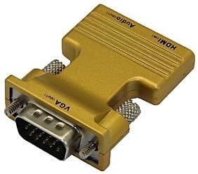 נקבה HDMI ל- VGA זכר ומתאם אודיו 3.5 ממ.
