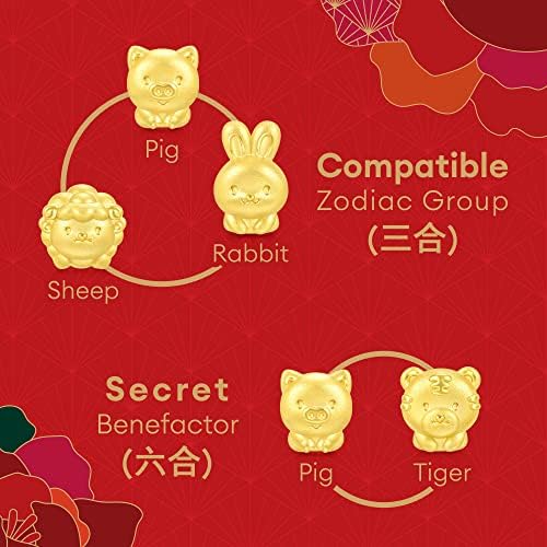 צ ' או סאנג סאנג 999 24 קראט זהב מוצק מיני קסם גלגל המזלות הסיני יפה חמוד בעלי החיים מיני צמיד לנשים