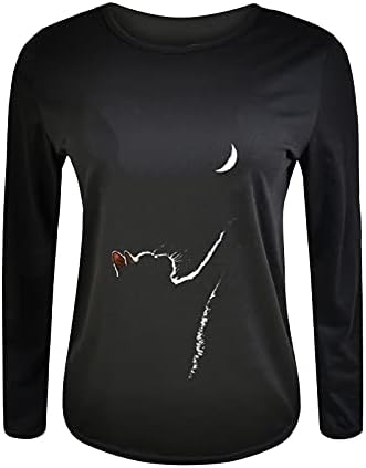 Tops Spring נשים 2023 Comfy Y2K CrewNeck Stepshirts בתוספת גודל חולצות שרוול ארוך יוצאות חולצות טיוליות