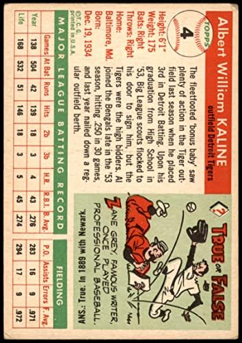 1955 Topps 4 Al Kaline Detroit Tigers VG Tigers