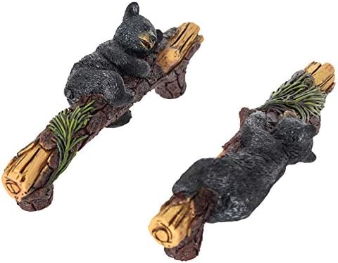 אורן רכס שחור דוב ארון ידיות ומושך סט של 2-חיות בר ארון מושך בעלי החיים מלביש ידיות לילדים - דוב מגירת