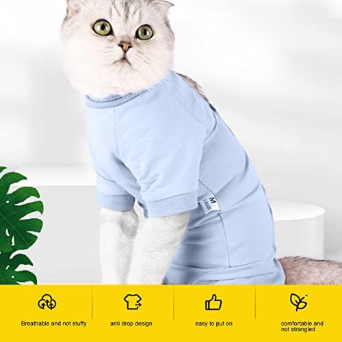 לחיות מחמד התאוששות ללבוש, חתול התאוששות חליפת קל להעביר נוח אלסטי למנוע ליקוק פצעים עבור מחלות עור
