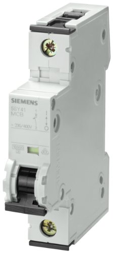 Siemens 5sy41256 מגן משלים, UL 1077 מדורג, מפסק מוט 1, 25 אמפר מקסימום, מאפיין מעלה B, רכבת DIN רכוב