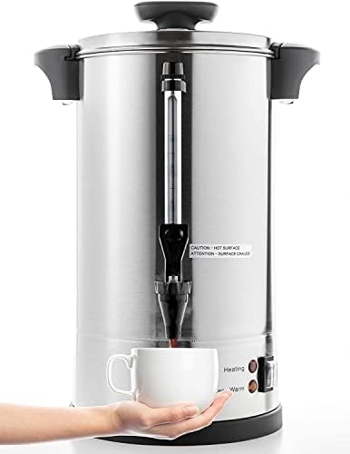 סייבו 2022 שדרוג סר100ב מכונת קפה חלחול נירוסטה כיתה מסחרית כד מים חמים לקייטרינג, 100 כוס 16 ליטר,