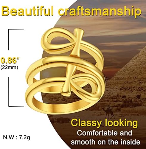 שרשרת יכול לחרוט גברים / נשים אנק צלב טבעות, מצרי תכשיטי מיתולוגיה טבעת, נירוסטה / זהב מצופה
