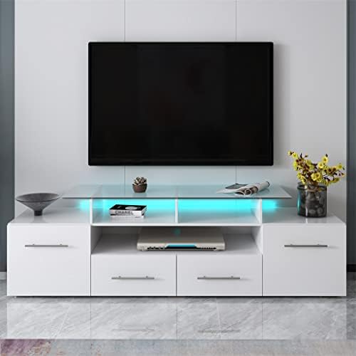 עמדת טלוויזיה GKMjki עם אורות LED משתנים בצבע ארון טלוויזיה מרכז בידור אוניברסלי לטלוויזיה 70