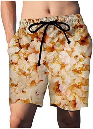 4 בגד ים חוף מכנסיים קצרים מודפסים 3 מכנסיים קצרים מציאותיים קיץ חוף גברים מכנסיים קצרים מזון