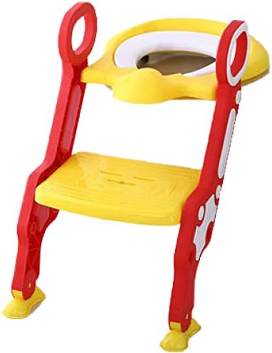 מסילות צהוב צעד בסיר מתכוונן מושב אסלה עם שרפרף, עד 75 קילוגרם,כיסא בסיר עבור בני בנות
