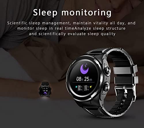 שעון חכם של Sudoid עם אוזניות, 2 ב 1 שעון חכם Bluetooth לאייפון אנדרואיד, שעון כושר גשש, גשש עם צג שינה דופק של