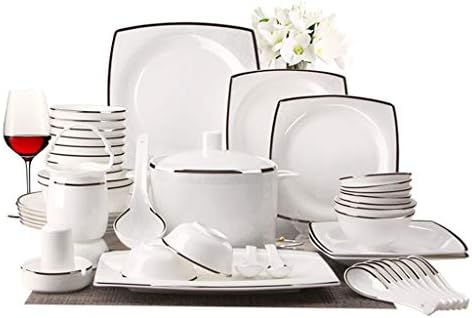 WPYYI NORDIC לבן לבן שחור קרמיקה שולחן שולחן סט של מטבח בית ציוד מסעדות כלים כלים