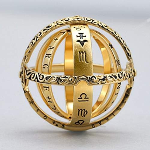 טבעות אסטרונומיות מכסף וינטג 'גותי מתקפל גותי פתוח כדור טבעת כדור לטבעת לנשים מאוהבות תכשיטים