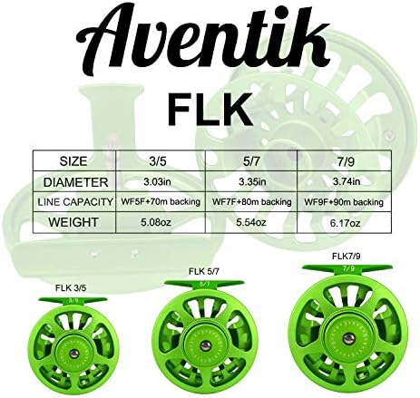 Aventik Flk Fly Fly Dishing סליל פורל אלומיניום 3/5, 5/7, 7/9WT סרן זבוב של מים מתוקים גדולים