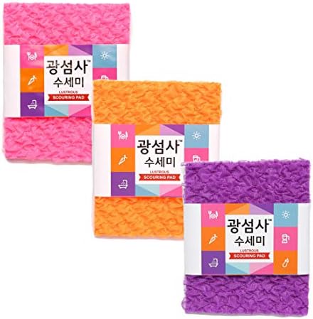 הרוליבינג 3 חבילות-מערבבים גוואנגסומסה כרית קרצוף ברק מקרצף בד כלים ספוגי מטבח תוצרת קוריאה…
