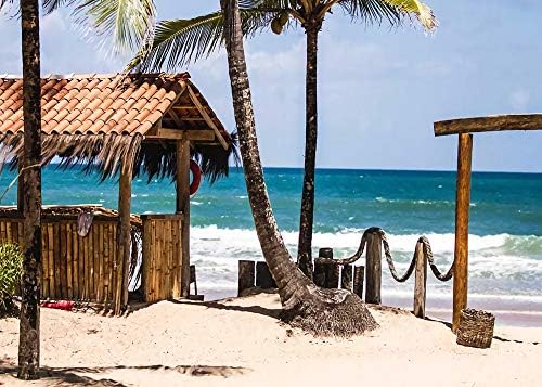 נושא חופשה בקיץ נושאים צילום צילום תפאורה 5x3ft קוקוס עץ חוף חוף רקע רקע לקישוטים טרופיים של מסיבת