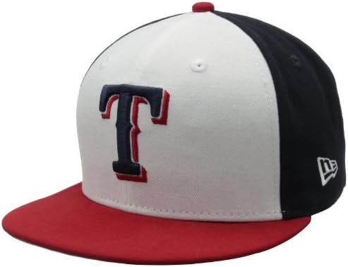 MLB טקסס ריינג'רס קדמי לבן בסיסי 59 עמידה כובע מצויד