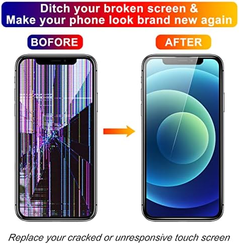 מסך לאייפון 12 / אייפון 12 החלפת מסך פרו 6.1 ' 3 ערכת תיקון מלאה של ערכת תיקון דיגיטלית, דבק עמיד