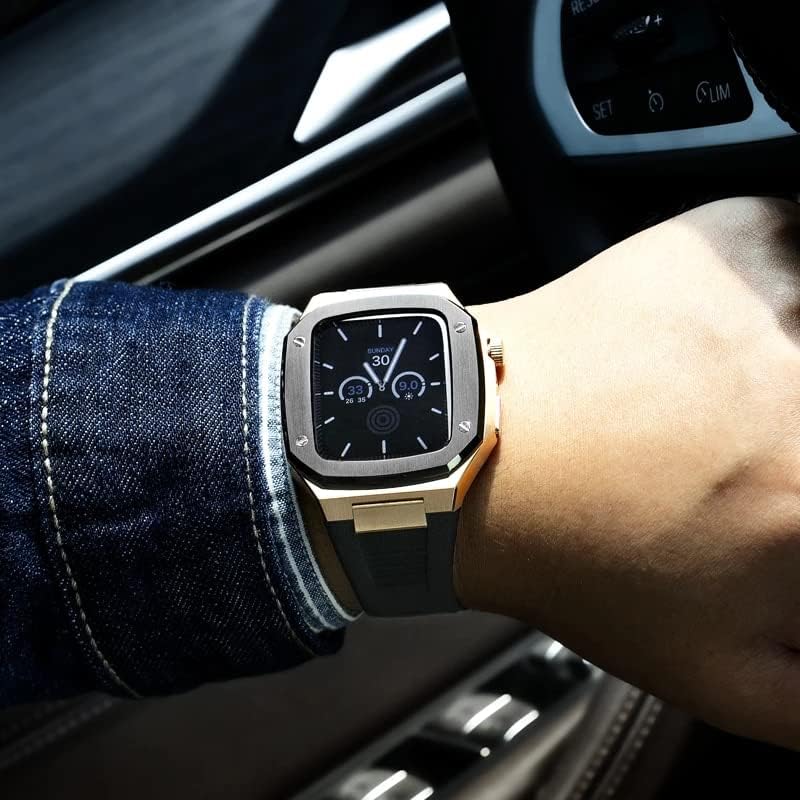 Zedevb 45 ממ מארז נירוסטה לרצועת Apple Watch Case Officification Mod Kit Lezel 44 ממ 40 ממ אביזרים ל- iWatch