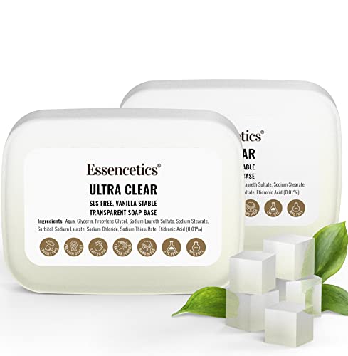 Essencetics ממיסים ושופכים צלול גליצרין סבון בסיס 5 קילוגרם - מרכיבים מעולים - בסיס סבון ברור