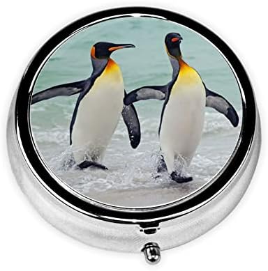 תיבת גלולת חמוד פינגווין עגול גלולת מקרה 3 תא רפואת הגלולה ארגונית חמוד הגלולה ארגונית נייד נסיעות