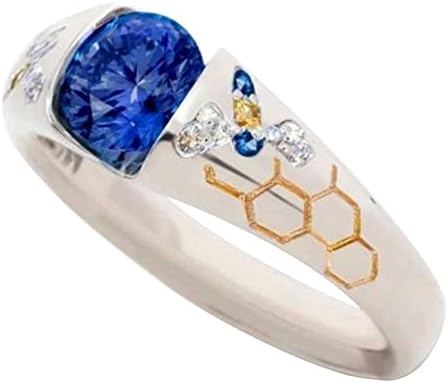 טבעת נשים משובצות זירקון פשוטות בצורת דבורים לרבגוניות יומיומית לגברים ונשים טבעת שהופכת לצמיד