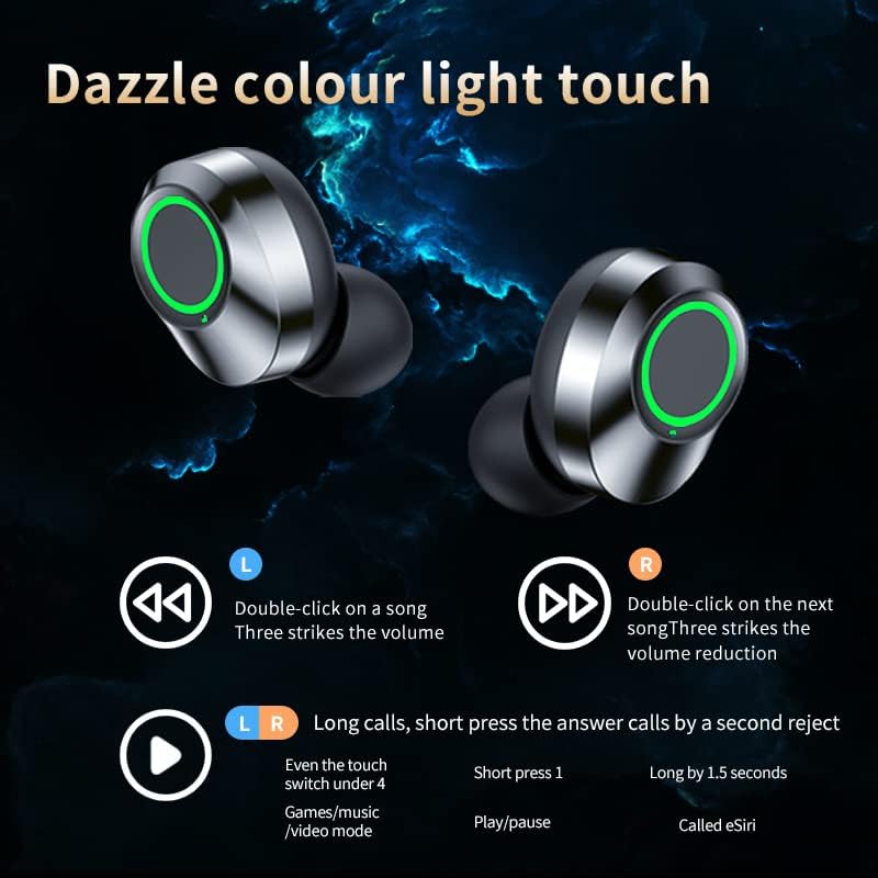 Volt Plus Tech Wireless V5.3 LED Pro אוזניות אוזניים התואמות לפיליפס I928 IPX3 Bluetooth מים ומי