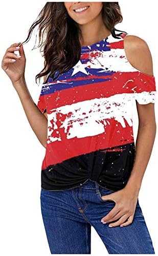 4 ביולי חולצות חולצות לנשים שרוול קצר חולצות טוניקות חולצות פסים בדגל אמריקאי חולצות טי פטריוטיות