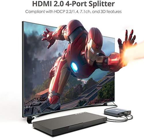 SIIG 4K HDMI SPLITTER 1 ב -4 OUT, HDR עם EDID, 1x4 HDMI Splitter, HDCP BYSECT 2.2/1.4 18GBPS רוחב פס, תחרות