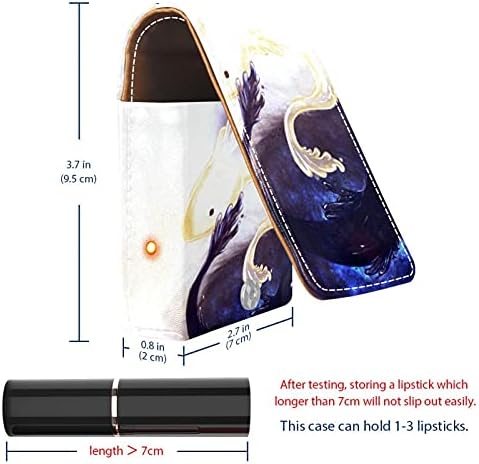 יין יאנג דגי גלוס מחזיק שפתון מקרה נייד איפור תיק נסיעות שפתון ארגונית מקרה עם מראה מיני שפתון תיבת