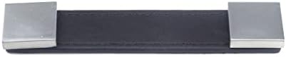 חבילת Wealrit של 6 ידיות עור שחורות חור מרכז חור 4.1 אינץ 'מושכות ידיות עור מזוודות