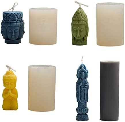 3D Buddha פסל סיליקון עובש לייצור נרות ייצור תבניות סבון בעבודת יד פולימר חימר יצרנית עובש DIY