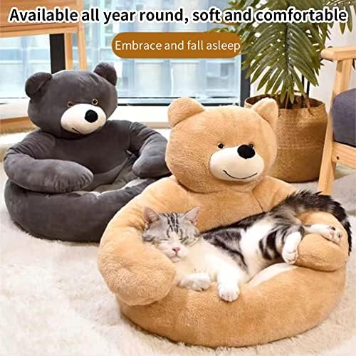 חמוד דוב חיבוק עיצוב כלב חתול מיטות קטיפה לחיות מחמד מיטות מחבק, חם רך מרגיע כלב מיטות עם נשלף רחיץ כיסוי