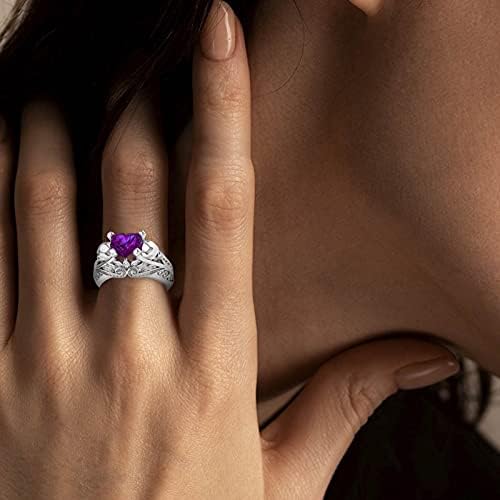 2023 חדש נשים טבעת צבעוני זירקון חתונה תכשיטי טבעות גודל סגסוגת 610 מתנה אצבע טבעת גבישים