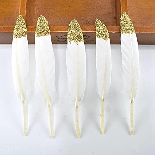 10 יח ' חבילה זהב ברווז נוצת עבור מלאכת תכשיטים טבעי מסיבת נוצות עבור תכשיטי ביצוע פלומה עשה זאת בעצמך בית מסיבת