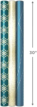 הולמרק הולוגרפית חג גלישת נייר עם לחתוך קווים על הפוך חורף זוהר: הולוגרפית פתיתי שלג, חיל הים