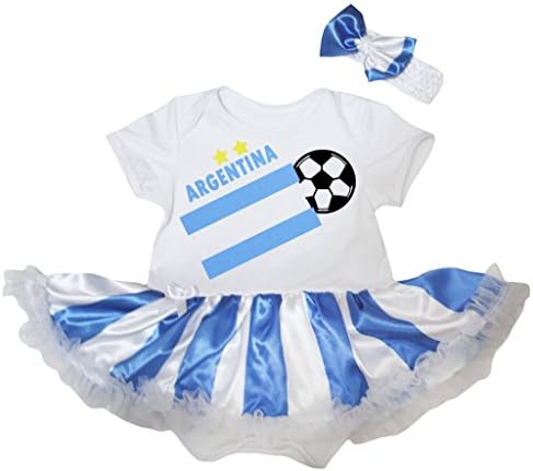 פטיטבלה דגל ארגנטינה שמלת תינוק כדורגל NB-18M