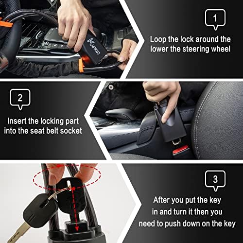 חגורת בטיחות מנעול הגה עם 2 מפתח 1 חלון פטיש נגד גניבת רכב מכשיר אוניברסלי רכב חגורת בטיחות אבטחת