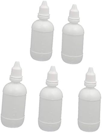 X-DREE 5 יחידות 35 ממ DIA 50 מל PE PE טפטפת סחיטה מפלסטיק בקבוק נשירה לבן (5 יח '