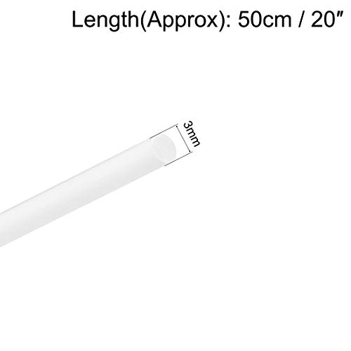 UXCell ABS סטירן מוט סרגל עגול פלסטיק, 1/8 אינץ 'אורך 20 אינץ