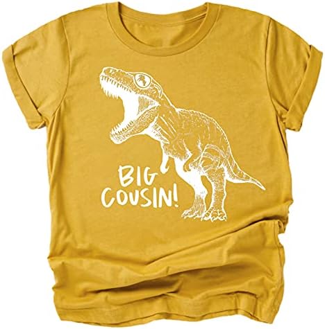 חולצות טריקו לדינוזאור של בן דוד גדול לבנות ובנים תלבושות משפחתיות מהנות