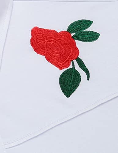 חולצות פולו קצרות של קואופנדי, חולצות פולו קז'ואט אופנה ורד רקמה פרחונית פולו חולצה