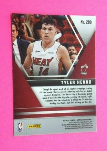 טיילר הרו 2019-20 Panini Mosaic NBA הופעת בכורה כרטיס טירון 280 חום - כרטיסי טירון של כדורסל כדורסל